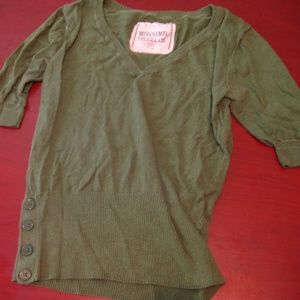 Green Short Sleeve Sweater